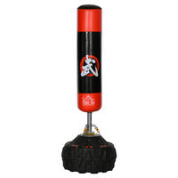 HOMCOM Standboxsack schwarz Kunstleder H/D: ca. 180x60 cm Standboxsack - rot/schwarz (60,00/180,00cm) - HOMCOM