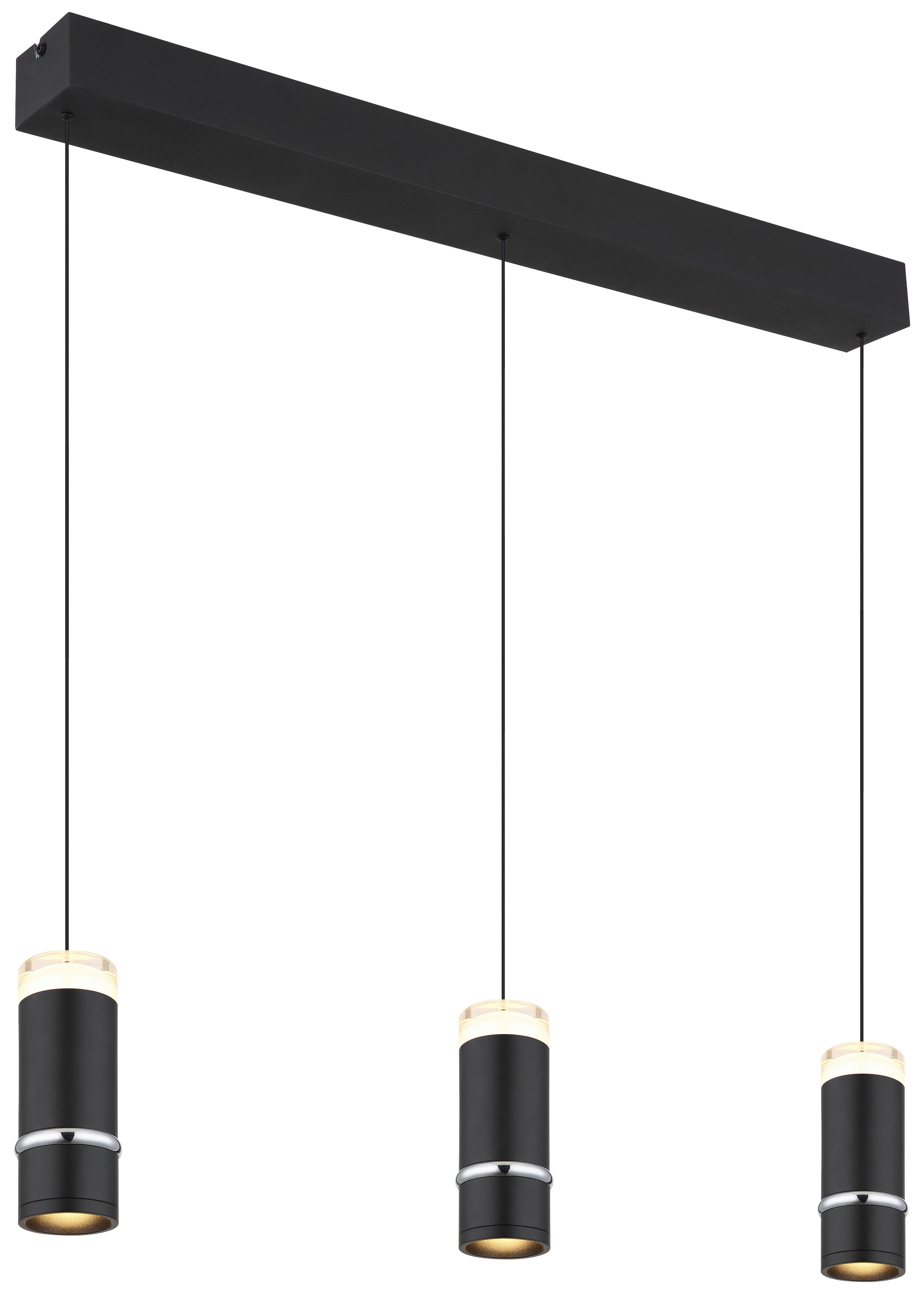 GLOBO Pendelleuchte ALVARADO - mattschwarz (73,00/6,50/180,00cm) - GLOBO