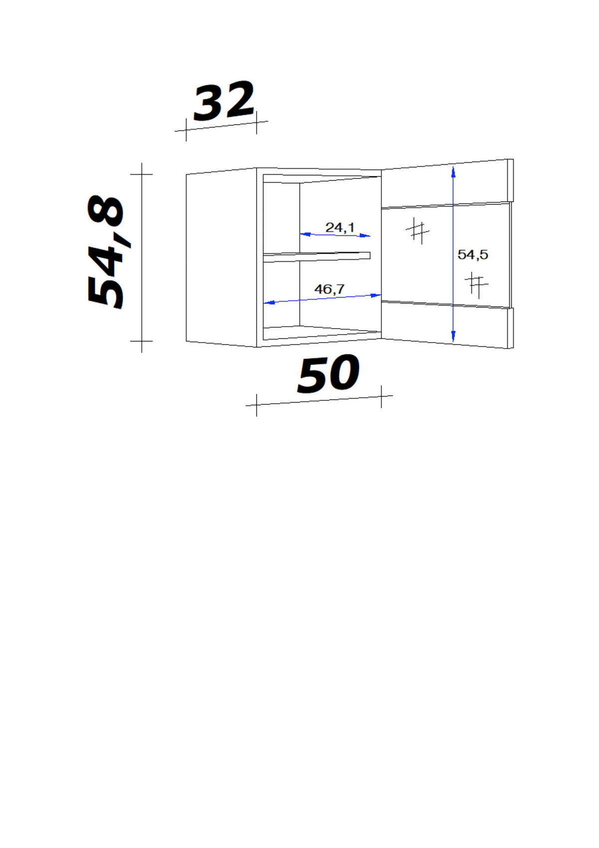 Hängeschrank Vita weiß matt B/H/T: ca. 50x54,8x32 cm Vita - weiß/Edelstahl (50,00/54,80/32,00cm) - Flex-Well