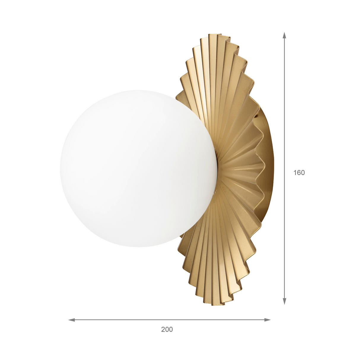 Lamkur Wandleuchte Kupfer Stahl Glas B/H/L: ca. 20x20x20 cm G9 1 Brennstellen Chita - Kupfer (20,00/20,00/20,00cm) - Lamkur