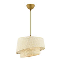 Opviq Pendelleuchte creme Stoff Metall B/H/L: ca. 32x65x32 cm E27 1 Brennstellen Barette Hazeran - creme (32,00/32,00/65,00cm) - Opviq