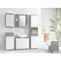 Badhängeschrank  Beton dunkel Optik weiß Hochglanz B/H/T: ca. 40,2x68,8x23,2 cm Champ_Hängeschrank CMPH072-C272 - weiß (40,20/68,80/23,20cm)