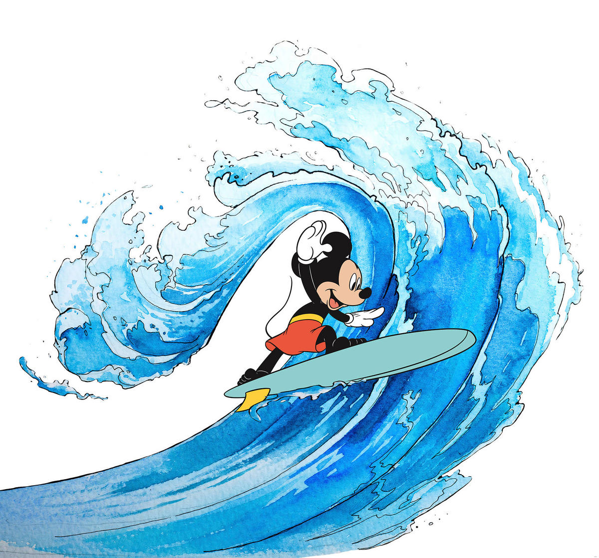 Komar Fototapete Mickey Surfing IADX6-007 B/H: ca. 300x280 cm Mickey Surfing IADX6-007 - (300,00/280,00cm) - Komar