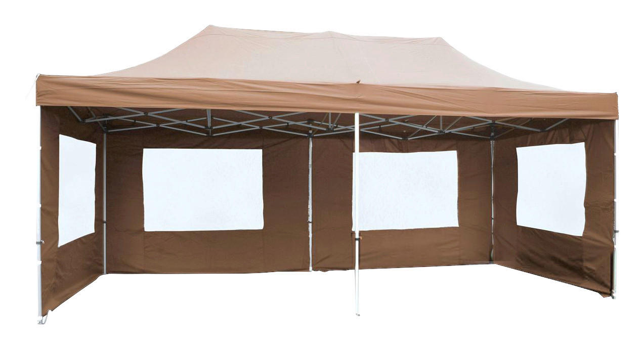 VCM Pavillon PROFI braun Polyester-Mischgewebe B/H/L: ca. 600x220x300 cm PROFI - braun (300,00/600,00/220,00cm) - VCM