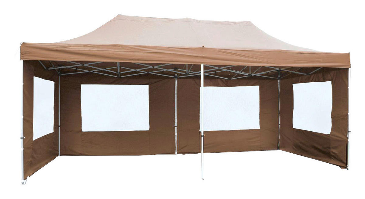 VCM Pavillon PROFI braun Polyester-Mischgewebe B/H/L: ca. 600x220x300 cm PROFI - braun (300,00/600,00/220,00cm) - VCM