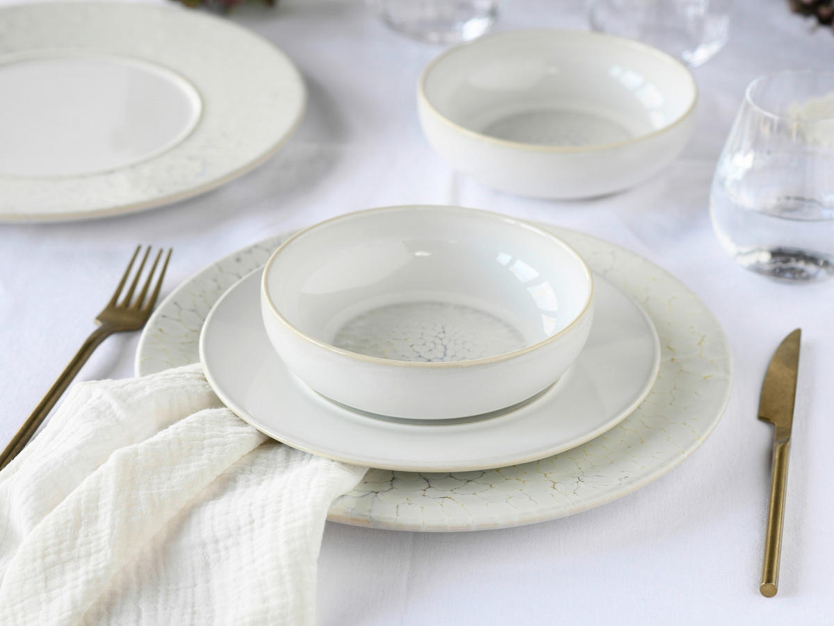 CreaTable Tafelservice Unico Toscania offwhite Steinzeug 8 tlg. Unico Toscania - offwhite - CreaTable