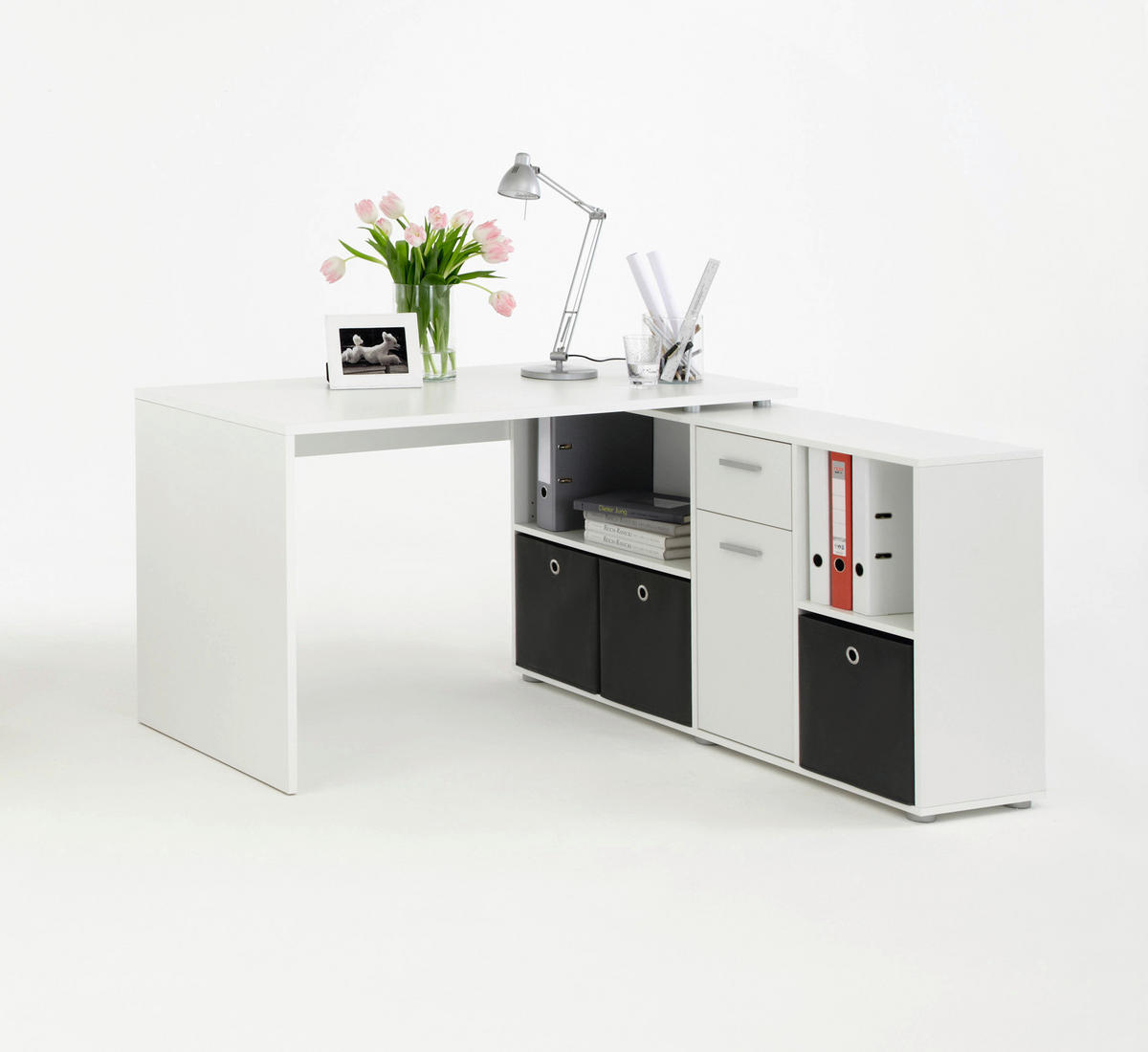 Schreibtisch  weiß B/H/T: ca. 136x74x66,5 cm Lexo_Schreibtisch 353-001 - weiß (136,00/74,00/66,50cm)