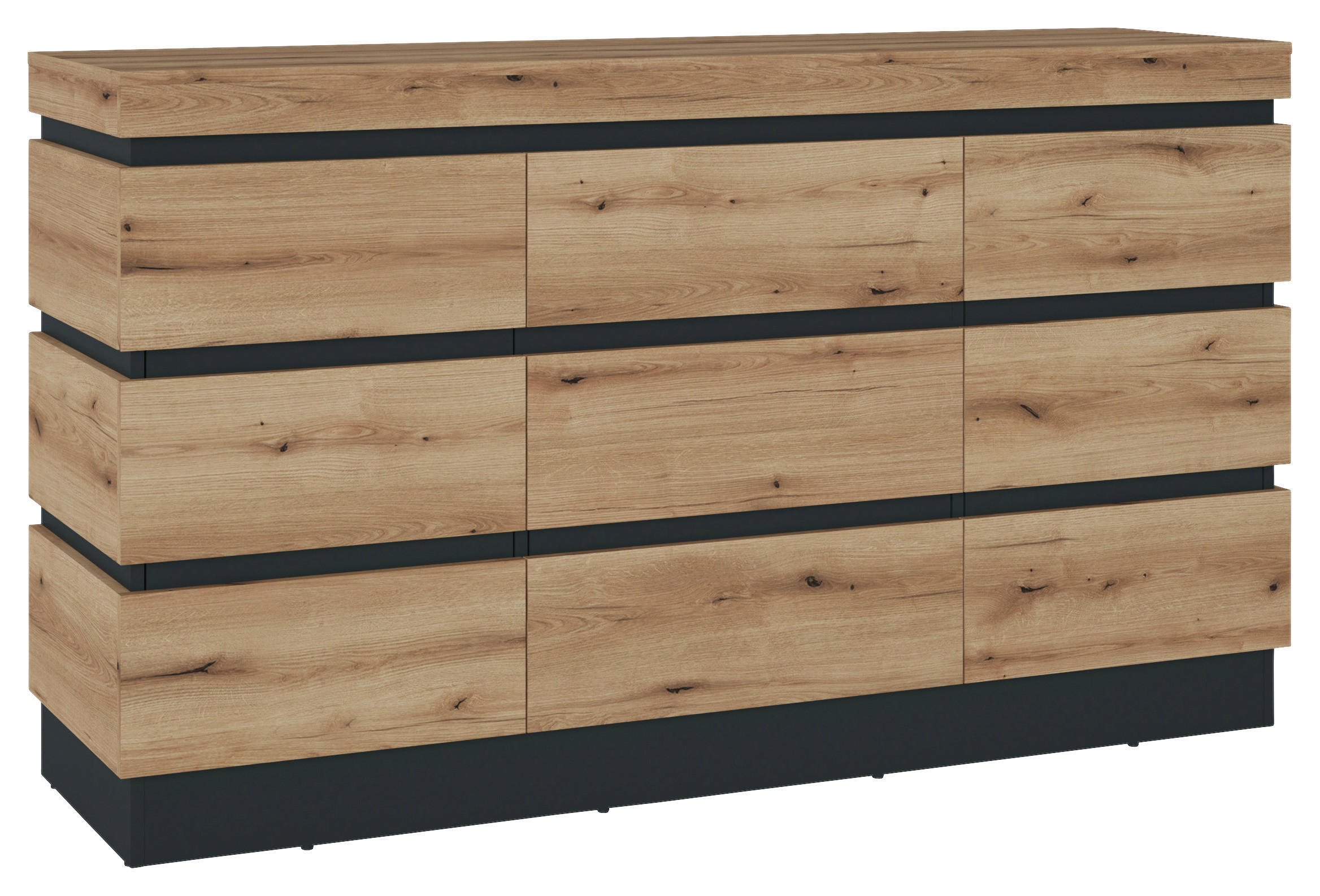 Sideboard Corte Eiche Evoke Coast Nachbildung anthrazit B/H/T: ca. 161x92,5x45 cm Corte - Eiche/anthrazit (161,00/92,50/45,00cm)