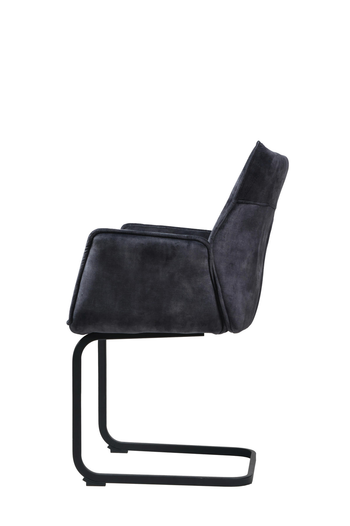 Schwingstuhl Sydney dunkelgrau schwarz Samtoptik Metall B/H/T: ca. 61x95x60 cm Sydney - schwarz/dunkelgrau (61,00/95,00/60,00cm)