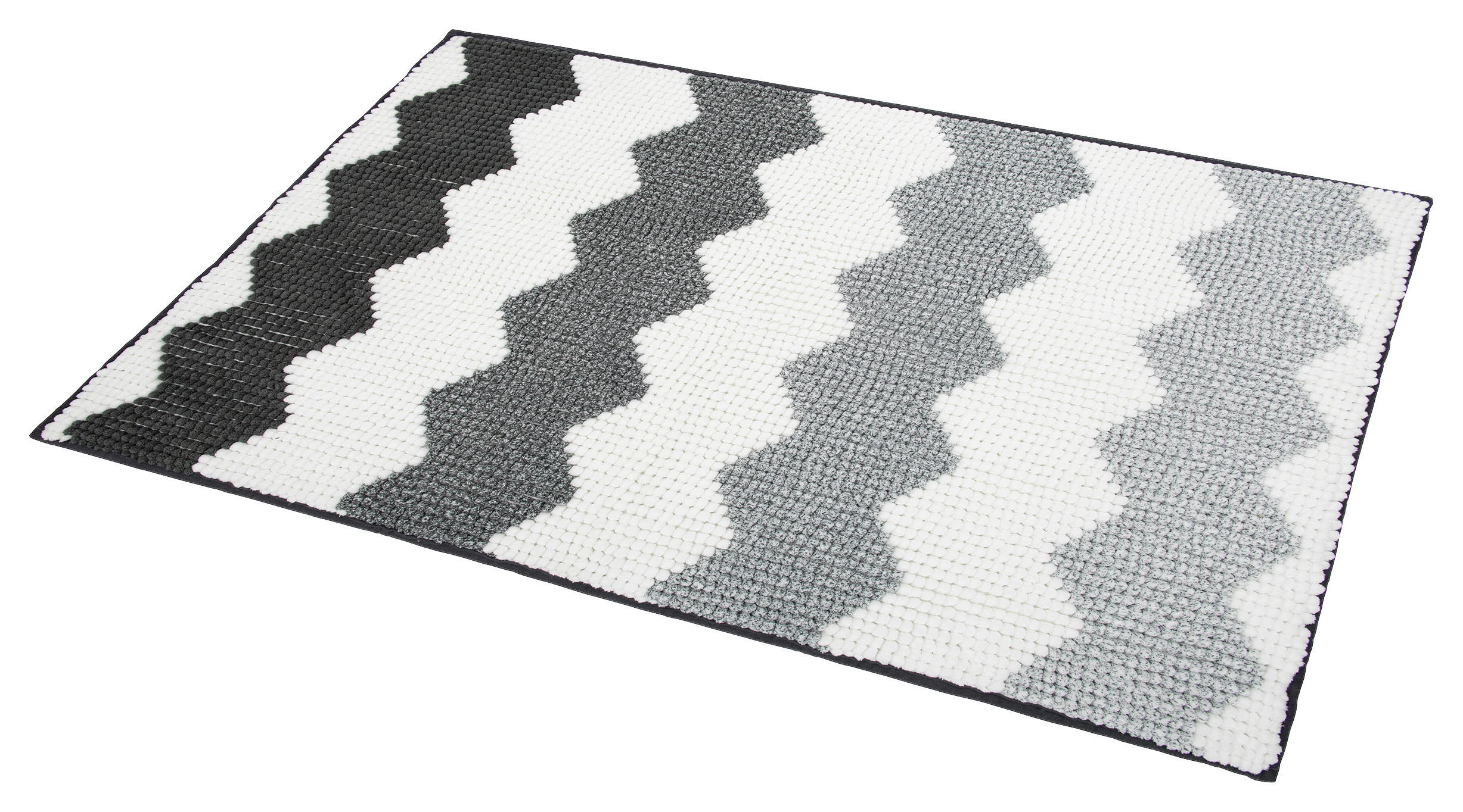 Badematte Badematte_Isa_ZickZack,60x90 - weiß/grau (60,00/90,00cm)