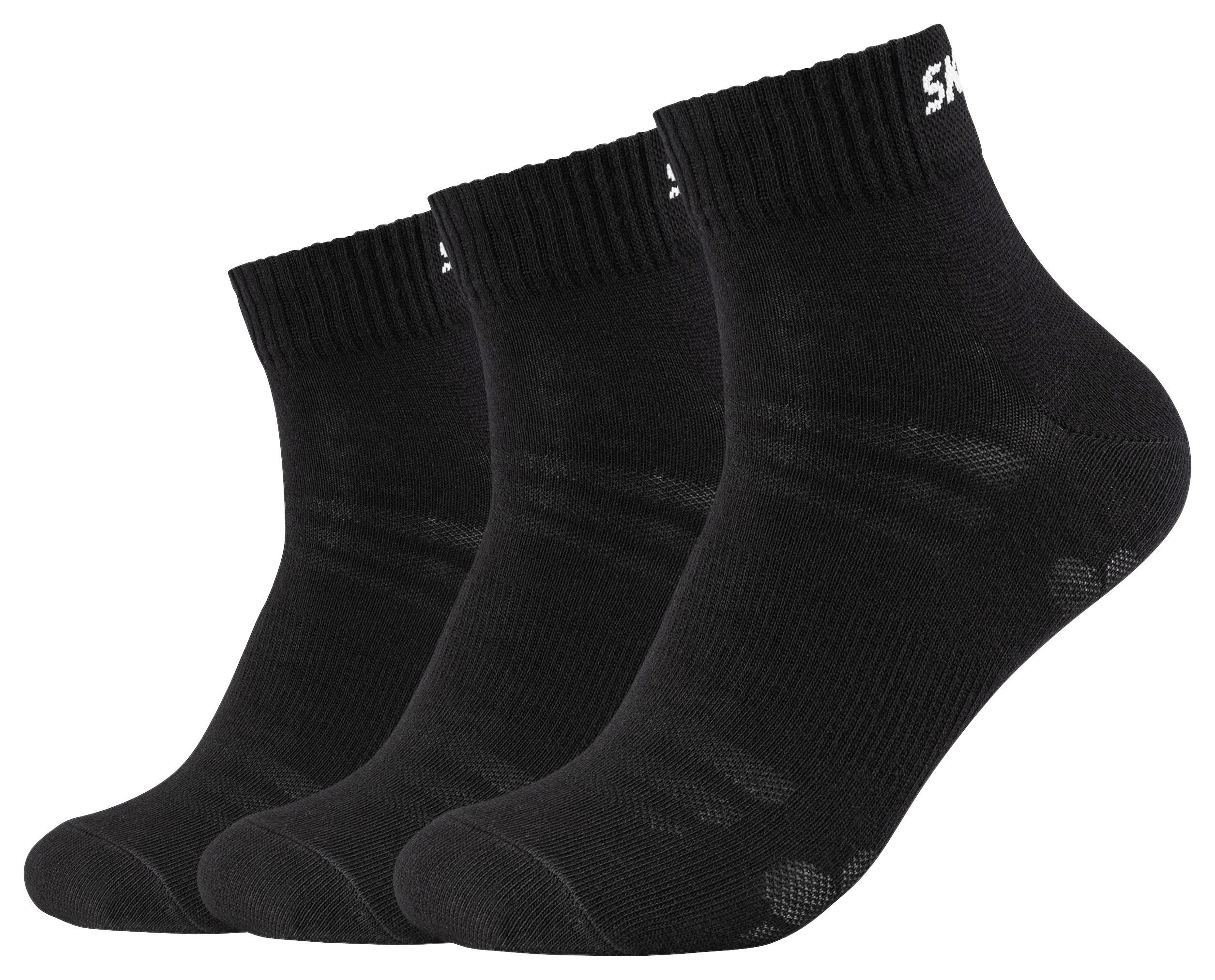Skechers Damen & Herren-Socken Skechers schwarz 3 Packstücke Größe 35-38 Skechers - schwarz - Skechers