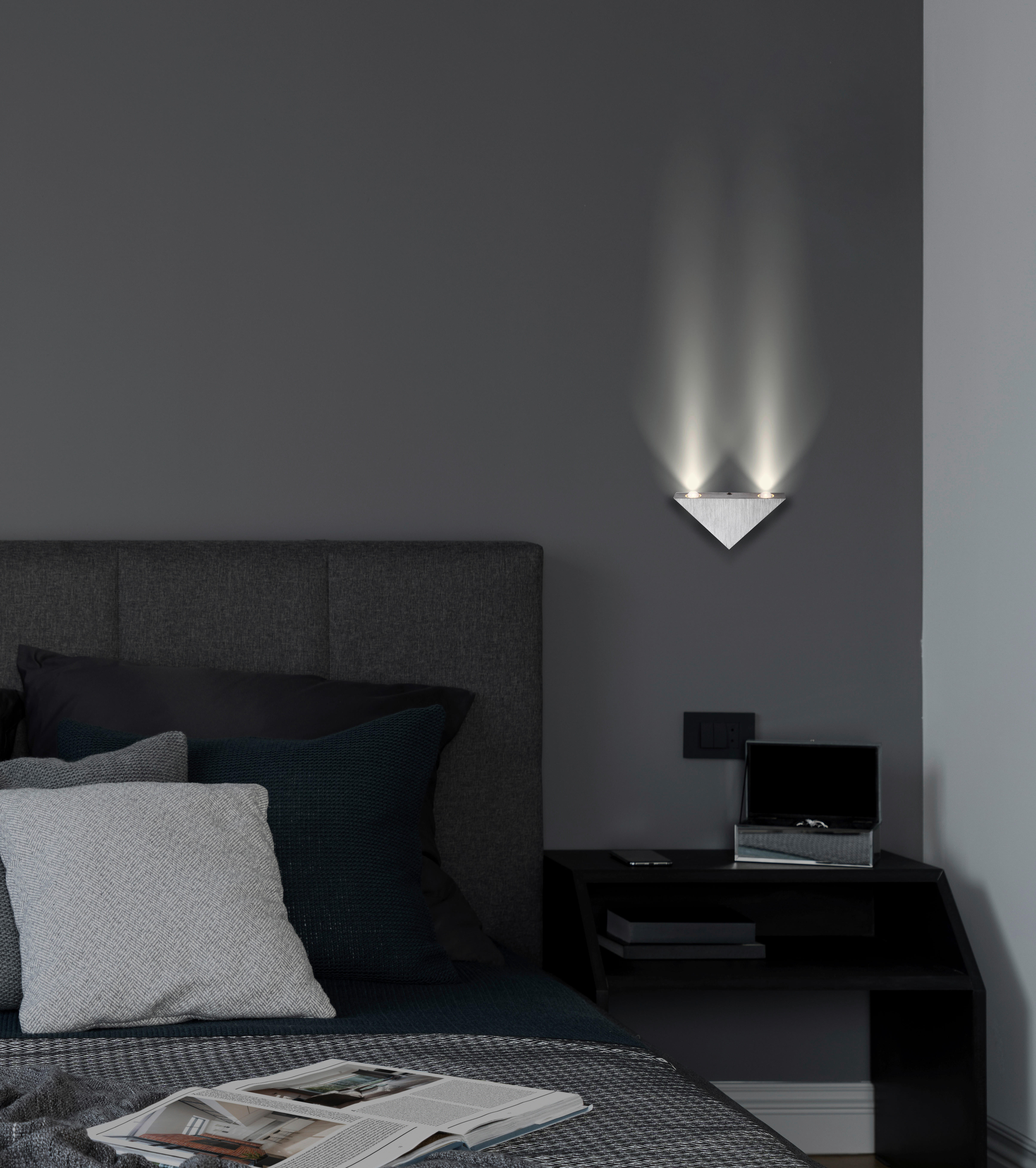 GLOBO LED-Wandleuchte silber Aluminium B/H: ca. 16,5x9 cm GORDON - silber (16,50/9,00cm) - GLOBO