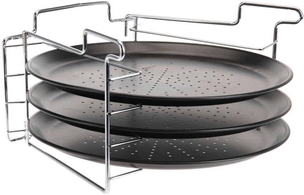 Pizzablech-Set schwarz Metall Pizzablechset_4tlg. - schwarz/Chrom