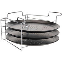 Pizzablech-Set schwarz Metall Pizzablechset_4tlg. - schwarz/Chrom