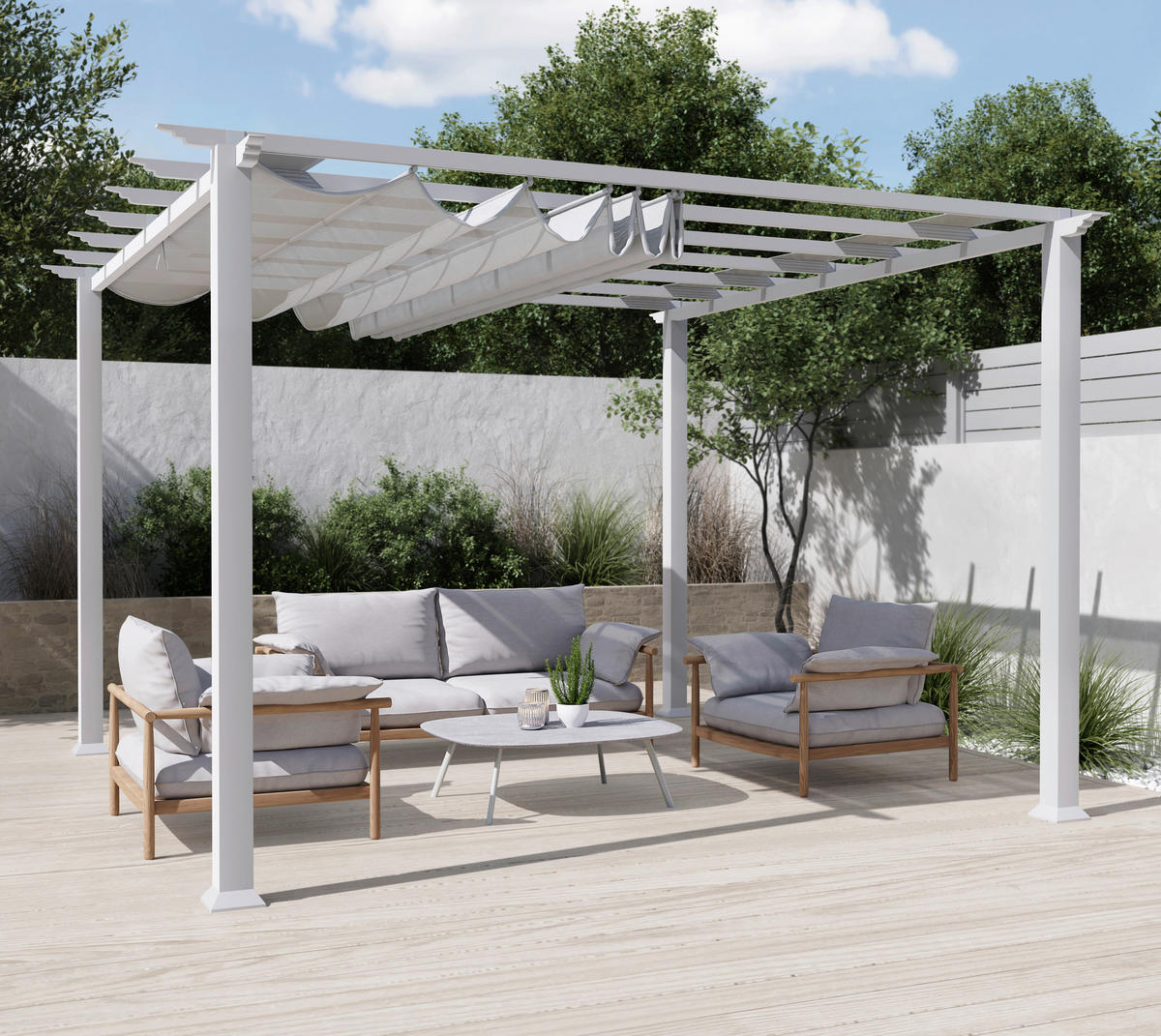 Paragon Outdoor Pavillon Florida weiß Metall B/H/L: ca. 350x235x350 cm Florida - weiß (350,00/350,00/235,00cm) - Paragon Outdoor