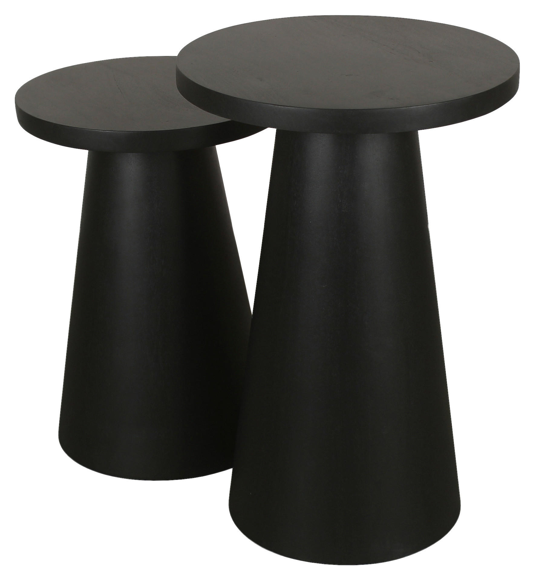 Beistelltisch CONE, 2er-Set schwarz lackiert Akazie H/D: ca. 60x35 cm CONE, 2er-Set - schwarz (35,00/60,00cm) - byLIVING