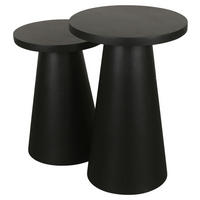 Beistelltisch CONE, 2er-Set schwarz lackiert Akazie H/D: ca. 60x35 cm CONE, 2er-Set - schwarz (35,00/60,00cm) - byLIVING