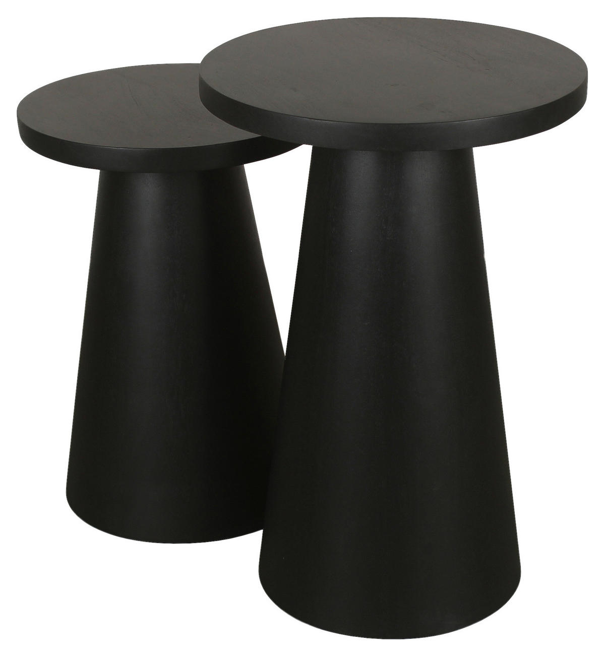 Beistelltisch CONE, 2er-Set schwarz lackiert Akazie H/D: ca. 60x35 cm CONE, 2er-Set - schwarz (35,00/60,00cm) - byLIVING
