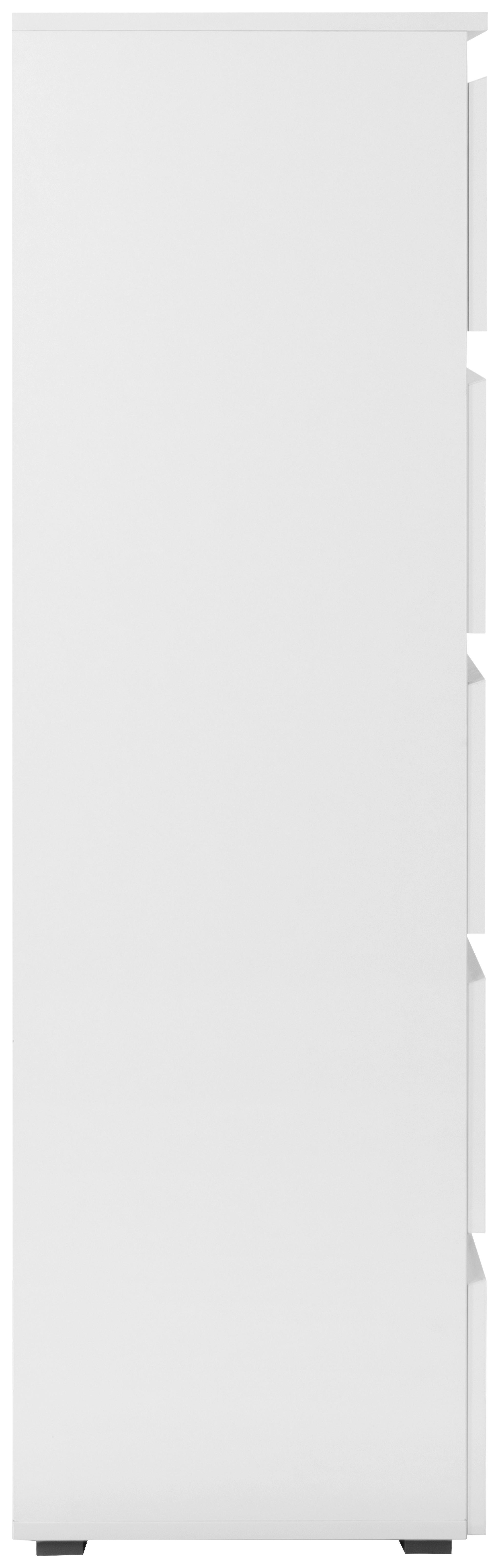 Schubkastenkommode Capetown weiß glänzend weiß B/H/T: ca. 80x132x40 cm Capetown - weiß (80,00/132,00/40,00cm)