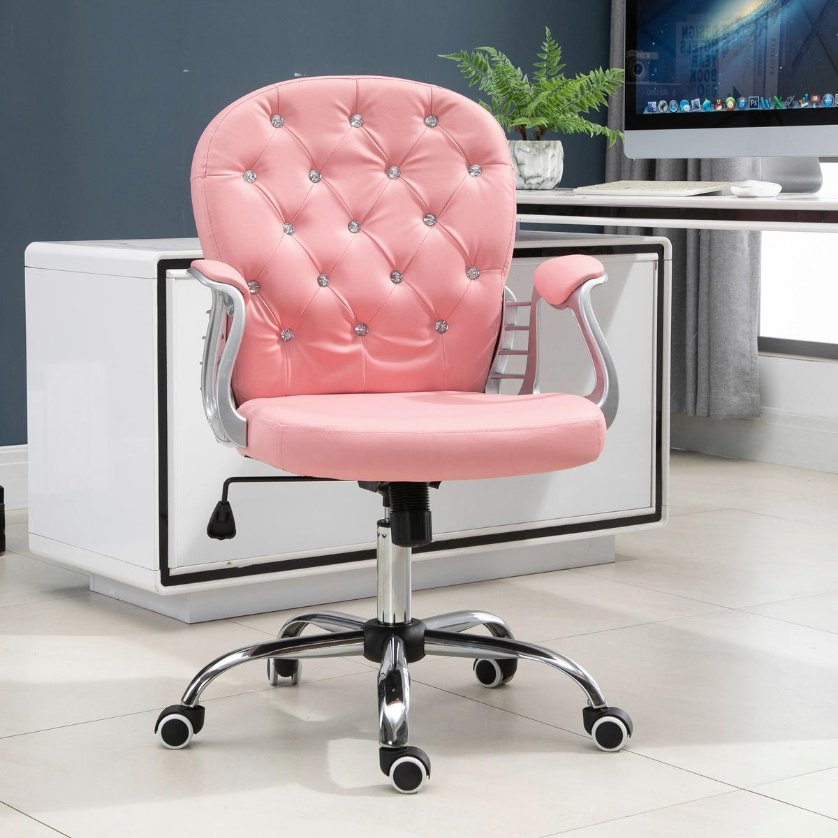 Drehstuhl 921-169V01PK rosa 921-169V01PK - rosa (60,50/59,50cm) - Vinsetto