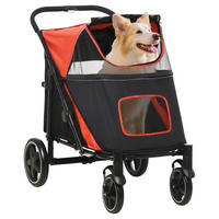 PawHut Hundebuggy rot Polyester-Mischgewebe B/H/L: ca. 65x100x112 cm Hundebuggy - rot (112,00/65,00/100,00cm) - PawHut