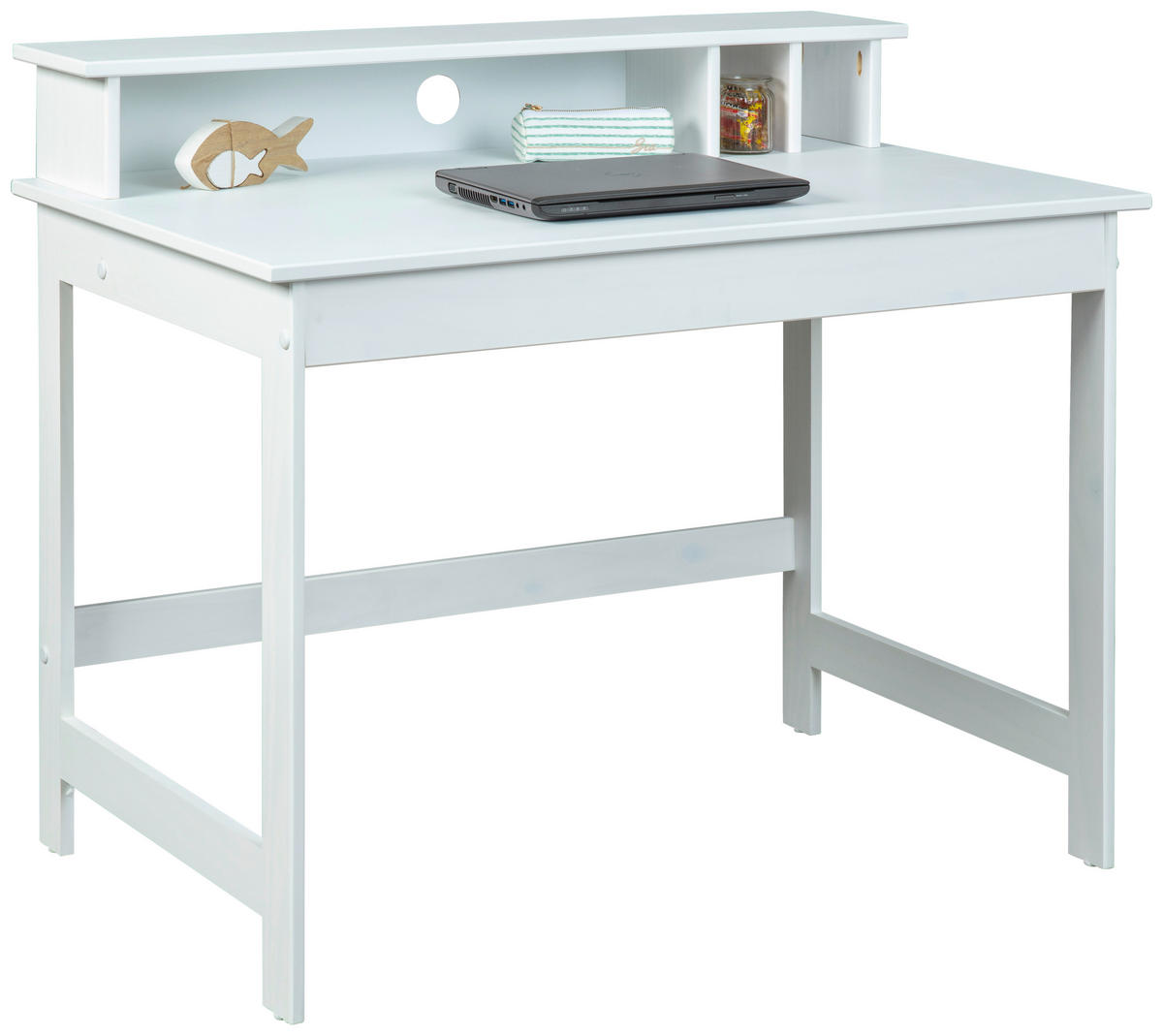 Schreibtisch Hilda weiß B/H/T: ca. 110x76x69 cm Hilda - weiß (110,00/76,00/69,00cm) - Inter Link