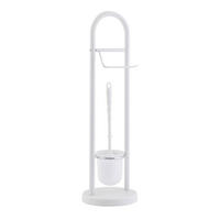 Stand-WC-Garnitur silber weiß Eisen Stand-WC-Garnitur - weiß/silber (19,00/19,00/64,50cm) - Axentia