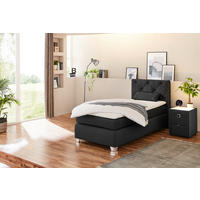 Boxspringbett  schwarz Flachgewebe Liegefläche B/L: ca. 90x200 cm Finja_H3_Boxspringbett - weiß/schwarz (99,00/106,00/213,00cm)