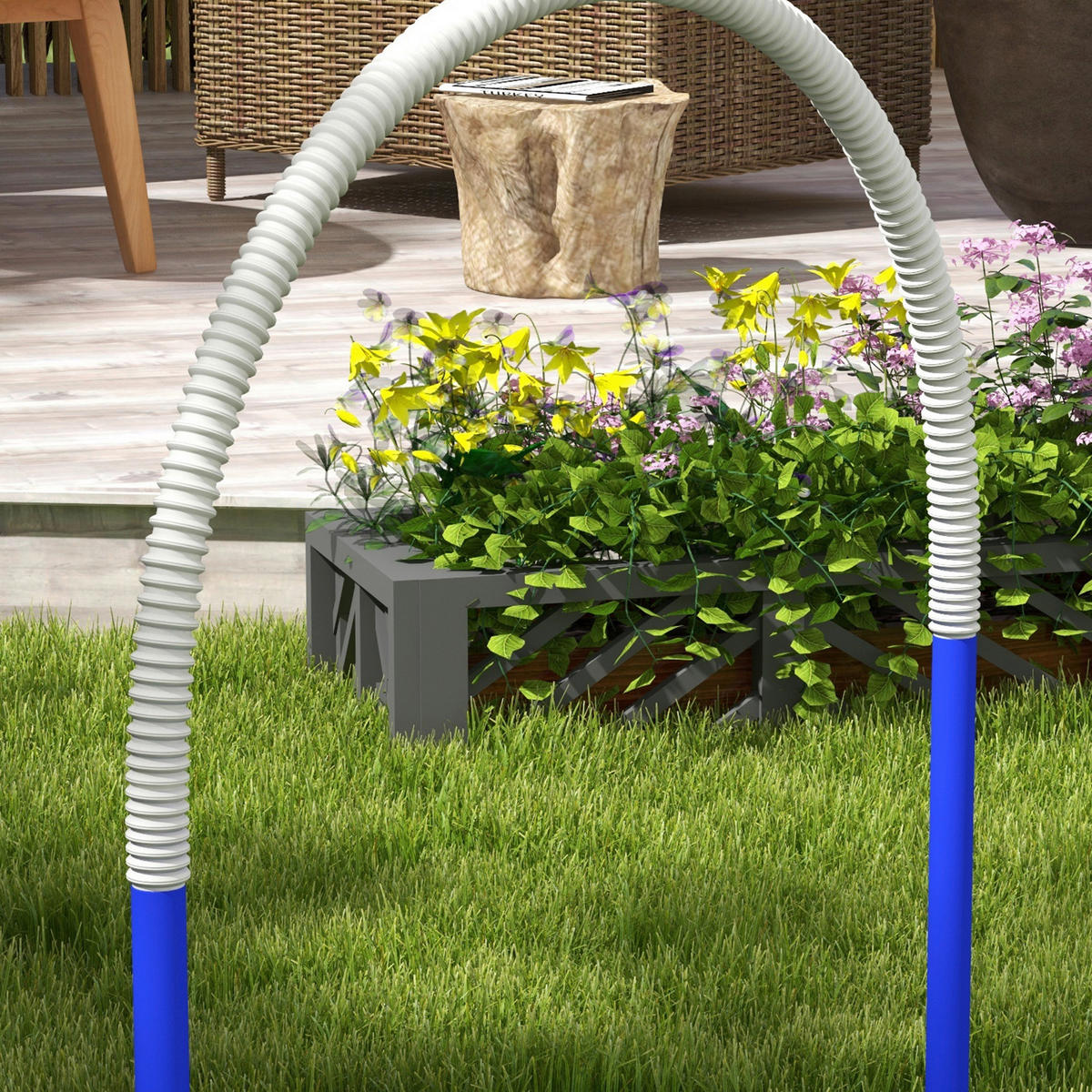 PawHut Hunde-Agility-Set blau Kunststoff B/H/L: ca. 64x95x88 cm Hunde-Agility-Set - blau/weiß (88,00/64,00/95,00cm) - PawHut