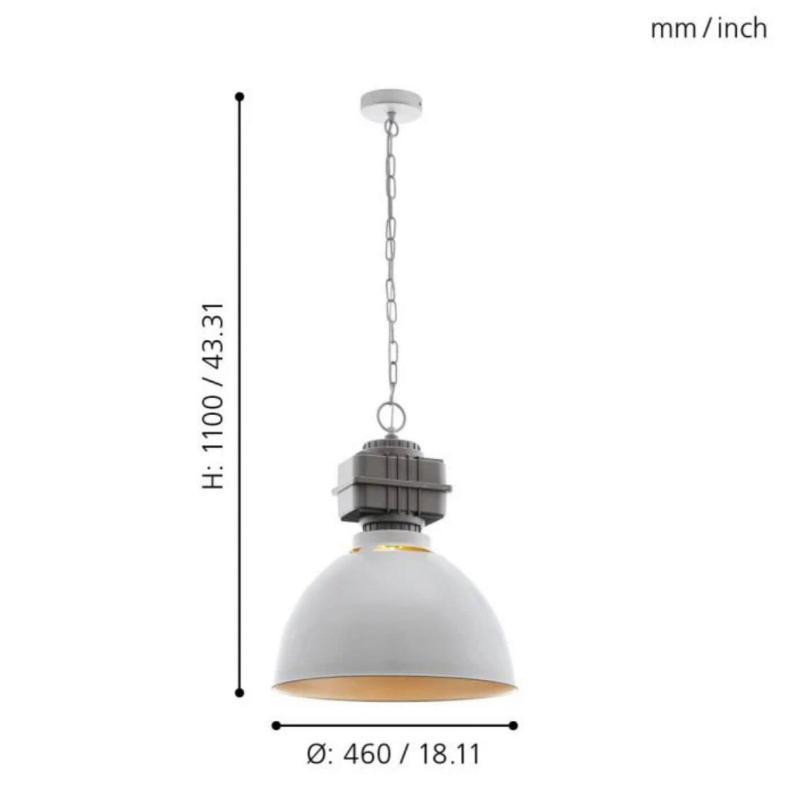 Thumbnail - Eglo Pendelleuchte grau roségold Stahl B/H/L: ca. 46x110x46 cm E27 1 Brennstellen