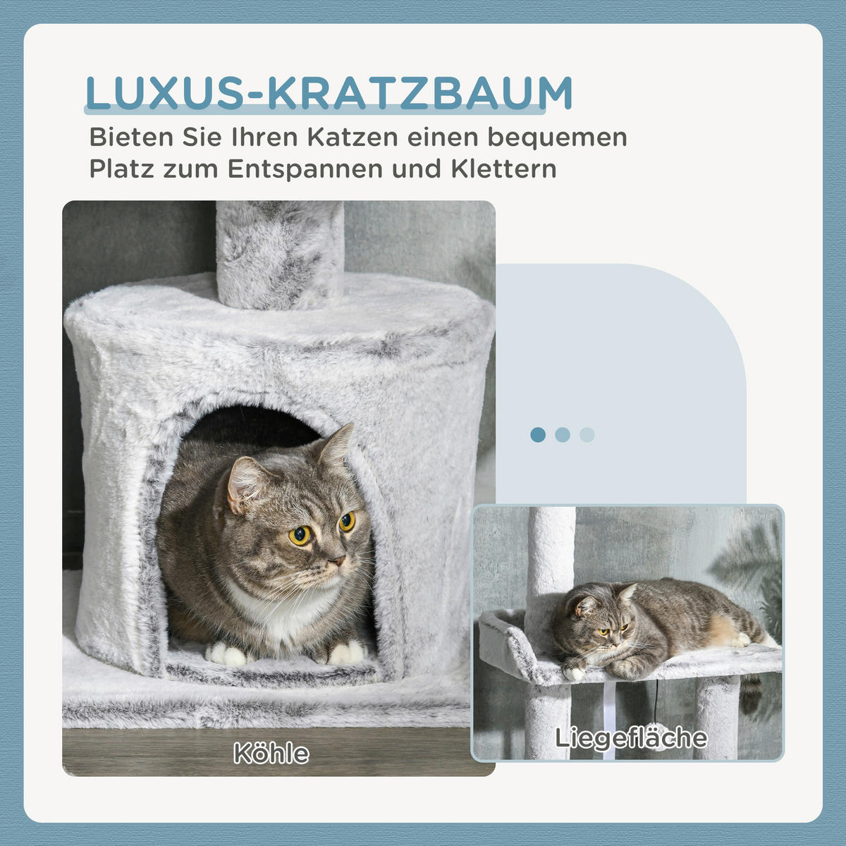 PawHut Kratzbaum grau Polypropylen B/H/L: ca. 40x60x255 cm Kratzbaum - grau (255,00/40,00/60,00cm) - PawHut