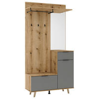 Garderobe NORDIC Eiche Artisan Nachbildung B/H/T: ca. 100x204x40 cm NORDIC - Eiche (100,00/204,00/40,00cm) - WIPMEB