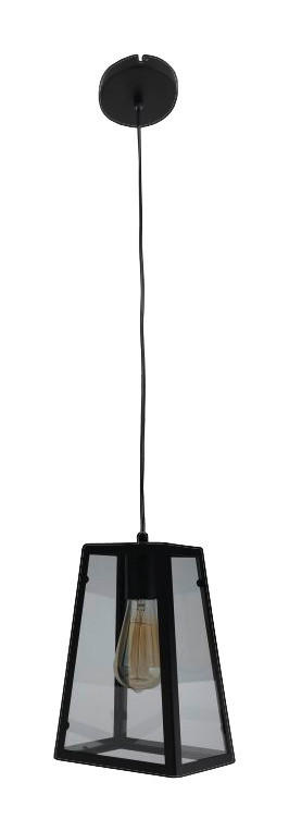 Näve Leuchten Pendelleuchte schwarz glasklar Metall Glas H: ca. 150 cm E27 1 Brennstellen Alex - schwarz/glasklar (150,00cm) - Näve Leuchten