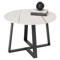 Couchtisch weiß Keramik Nachbildung B/H/T: ca. 70x45x70 cm Jason_1_83-A30-25_Couchtisch - weiß/schwarz (70,00/45,00/70,00cm)
