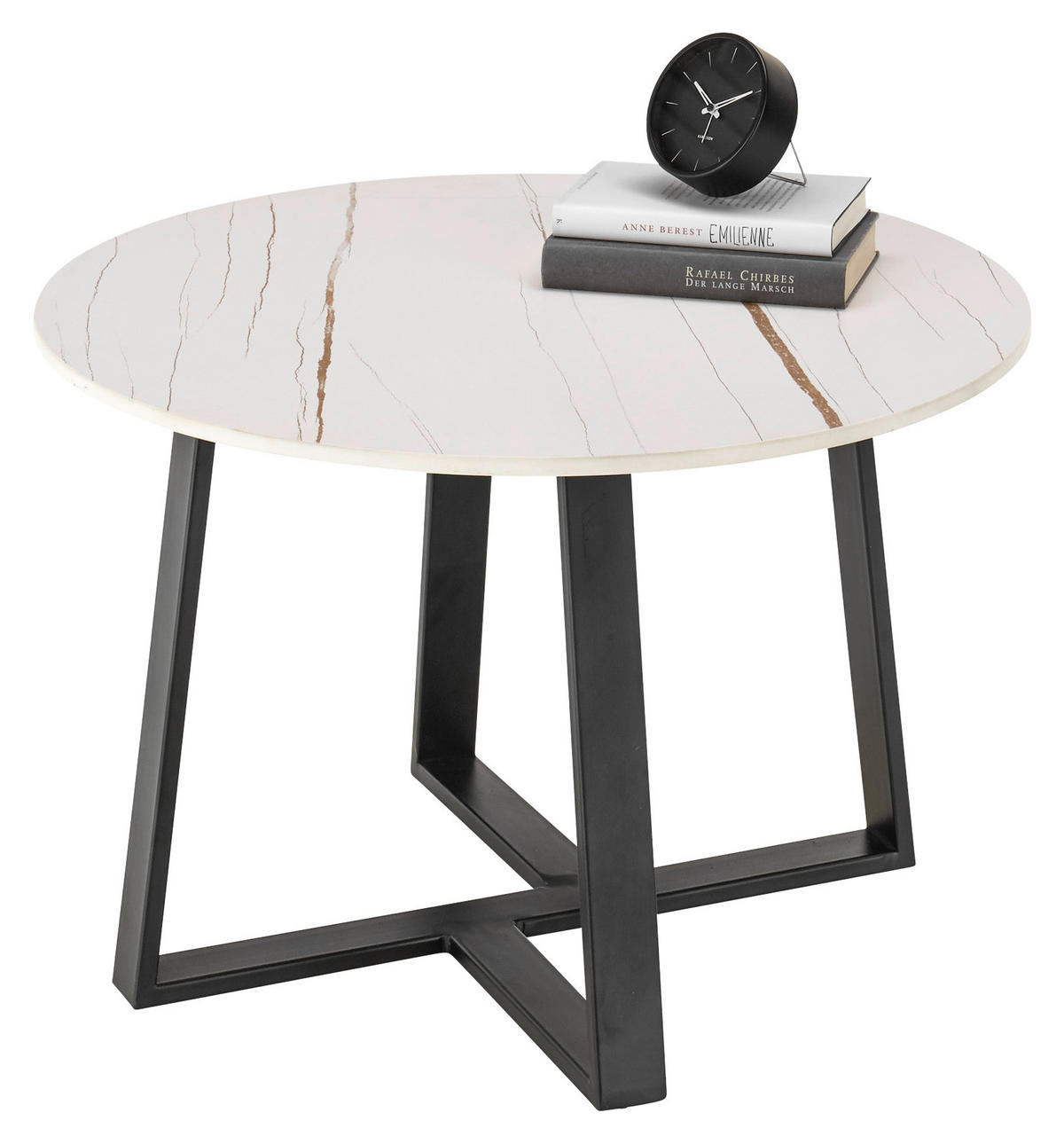 Couchtisch weiß Keramik Nachbildung B/H/T: ca. 70x45x70 cm Jason_1_83-A30-25_Couchtisch - weiß/schwarz (70,00/45,00/70,00cm)