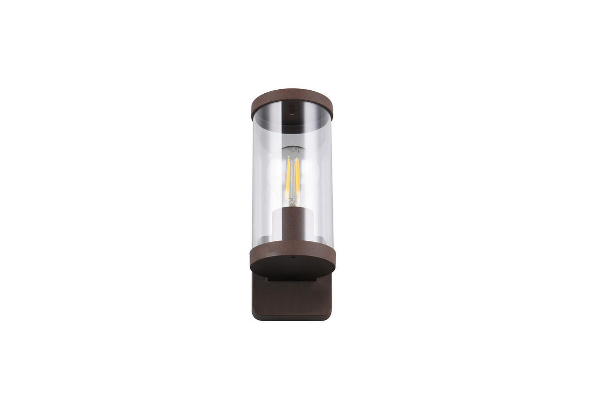 Reality Wandleuchte Bonito R21596124 rostfarbig transparent Metall Kunststoff B/H/T: ca. 9,5x23x12 cm E27 1 Brennstellen Bonito - rostfarbig/transparent (9,50/23,00/12,00cm) - Reality