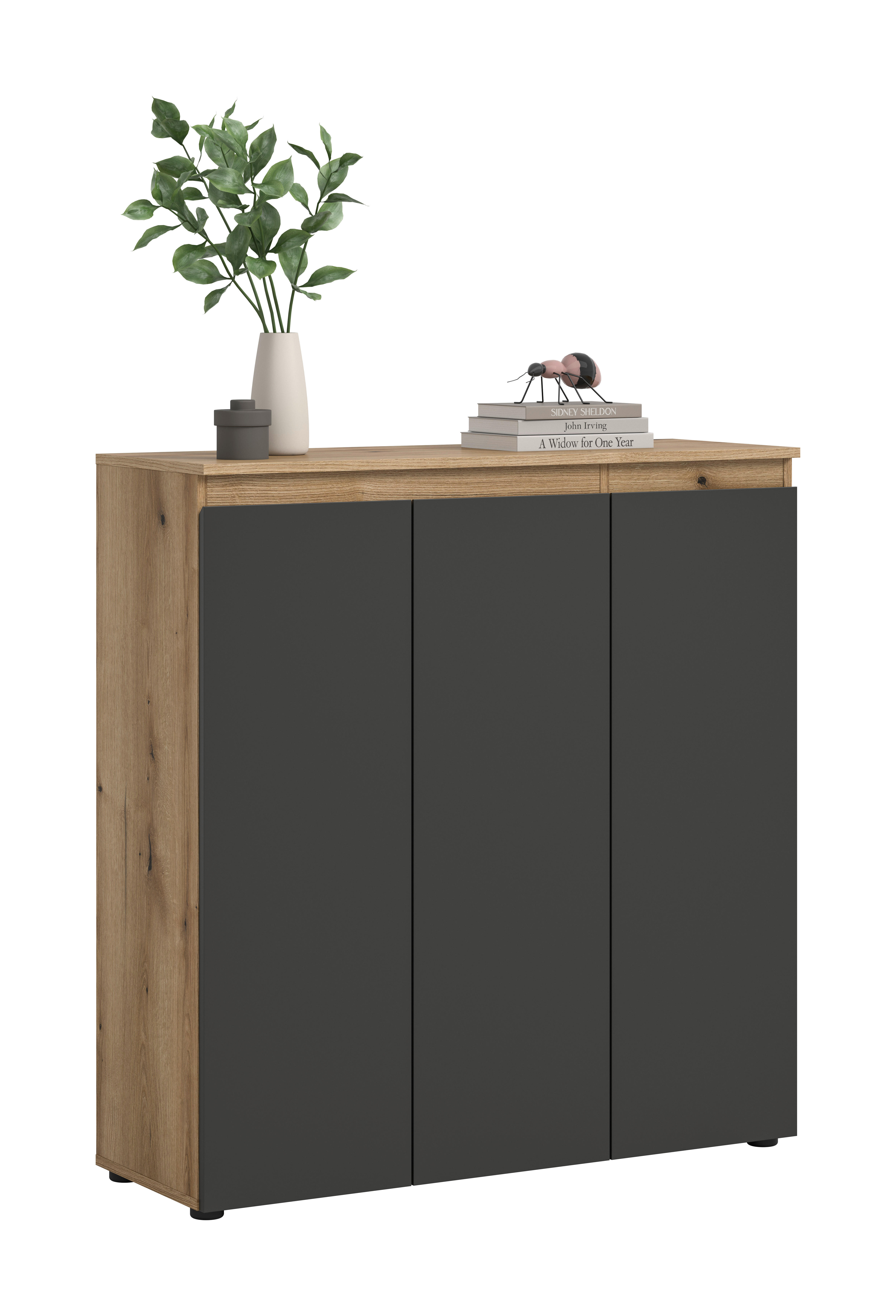 Schrank SCARPA Evoke Oak Nachbildung anthrazit B/H/T: ca. 105x111x37 cm SCARPA - anthrazit (105,00/111,00/37,00cm) - xonox.home