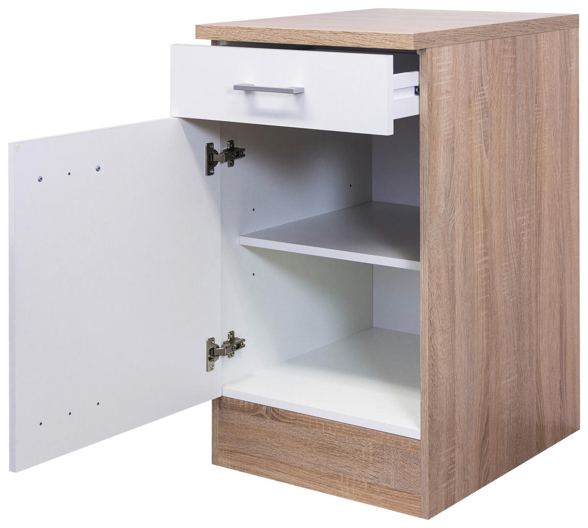 Unterschrank Samoa weiß Eiche Nachbildung B/H/T: ca. 40x85x60 cm Samoa - Eiche/weiß (40,00/85,00/60,00cm) - Flex-Well