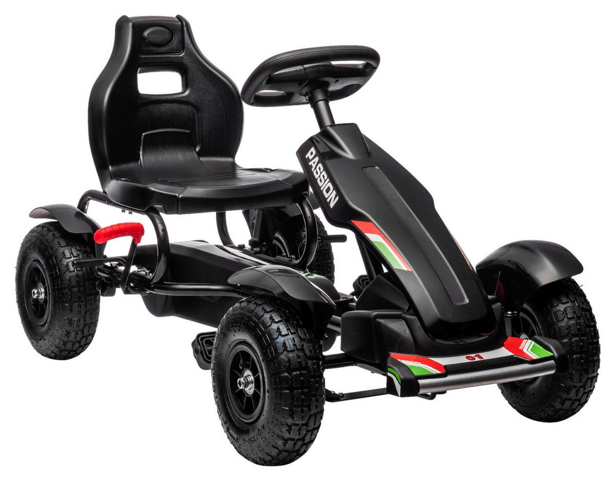 HOMCOM Kinder-Fahrzeug schwarz B/H/L: ca. 58x121x61 cm Gokart - schwarz (61,00/58,00/121,00cm) - HOMCOM