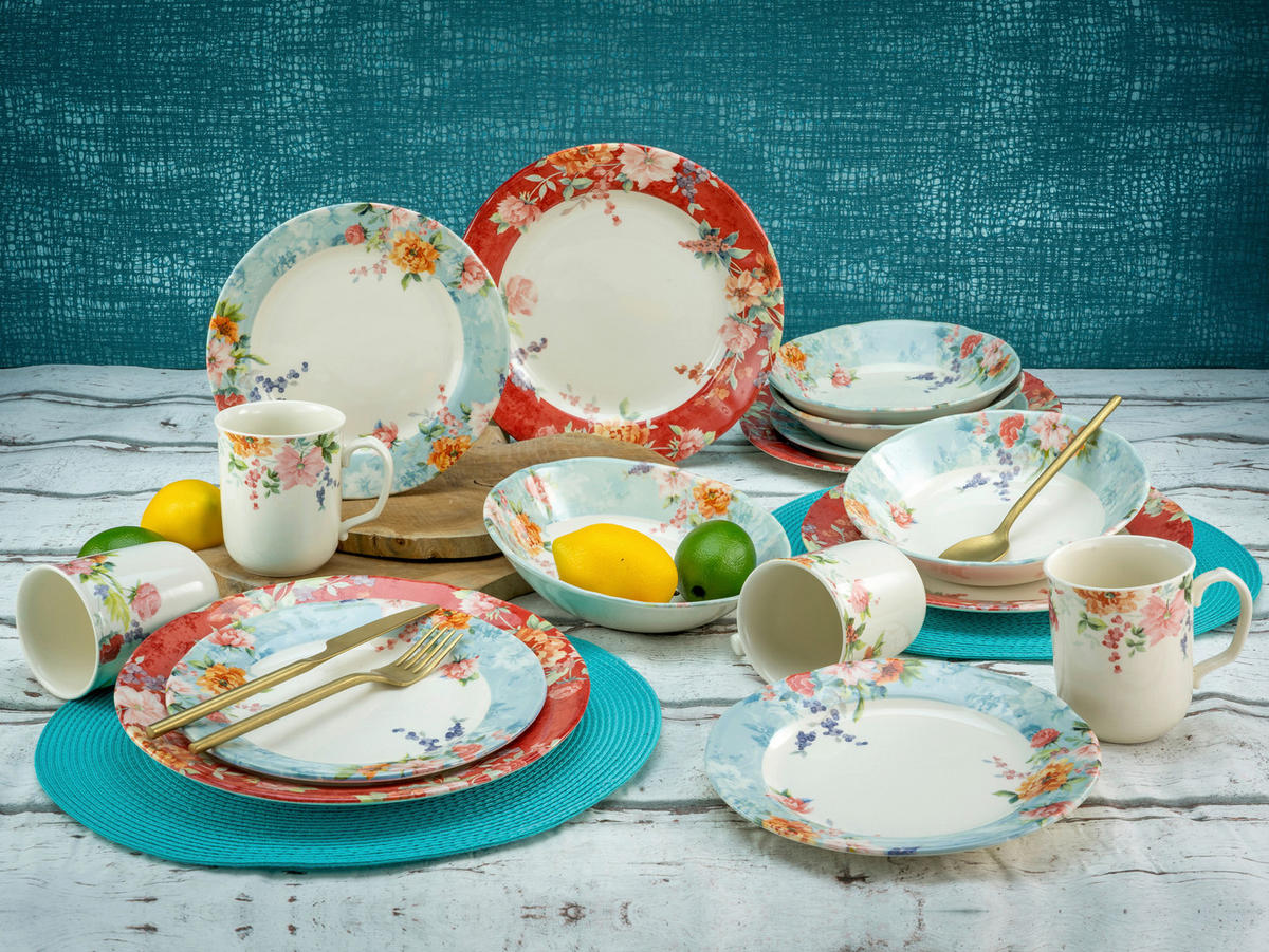 CreaTable Kombiservice Crimson bunt Steingut 16 tlg. Crimson - bunt - CreaTable