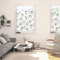 LICHTBLICK Fensterfolie Faces Gemustert Faces schwarz B/L: ca. 100x180 cm Faces - schwarz (100,00/180,00cm) - LICHTBLICK