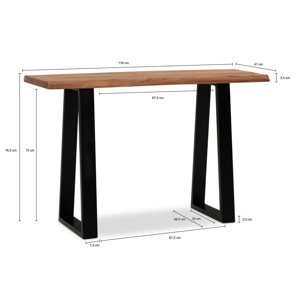 Schreibtisch B/H/T: ca. 118x76x41 cm Schreibtisch - (118,00/76,00/41,00cm) - Wohnling