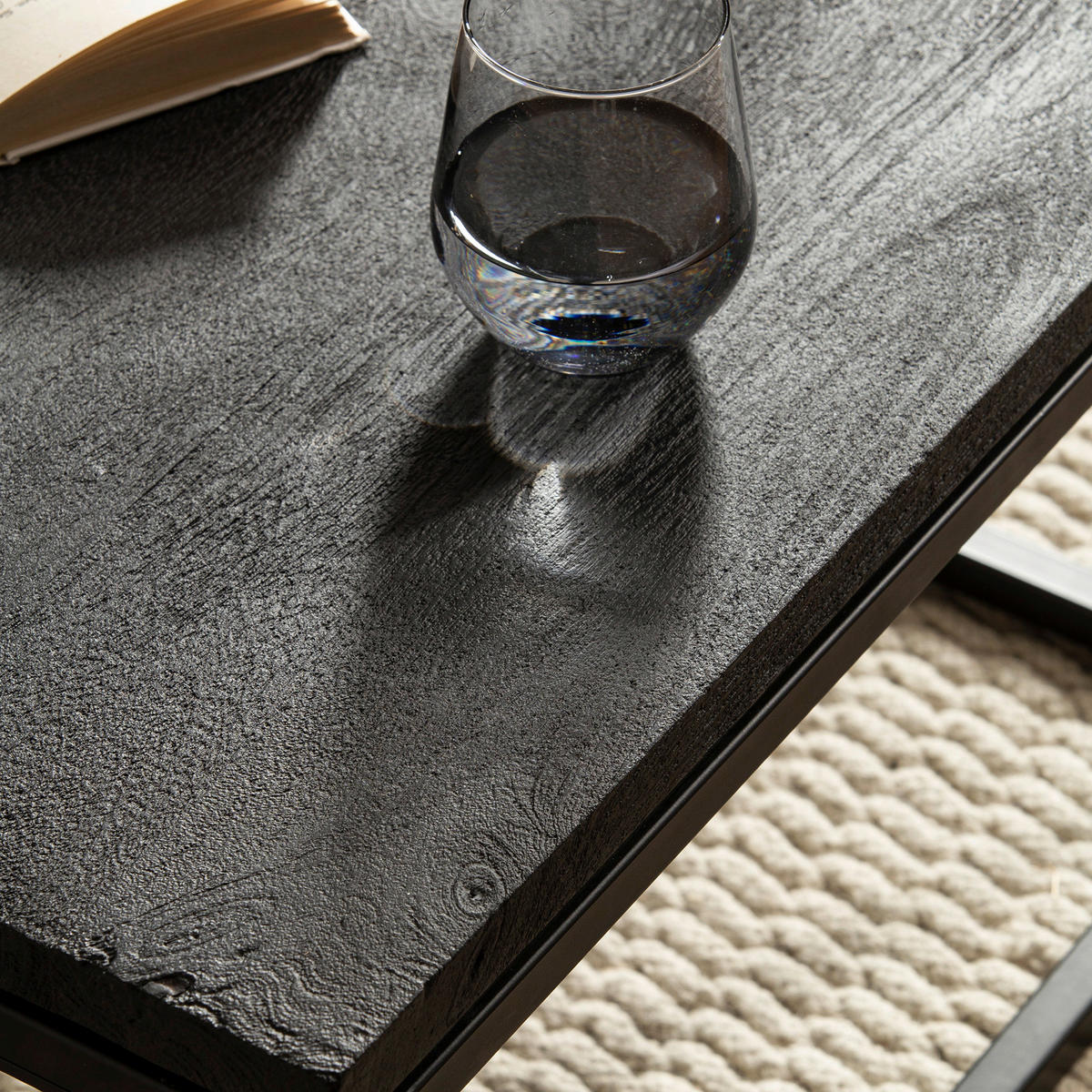 Couchtisch schwarz B/H/T: ca. 60x35x60 cm Couchtisch - schwarz (60,00/35,00/60,00cm) - Wohnling
