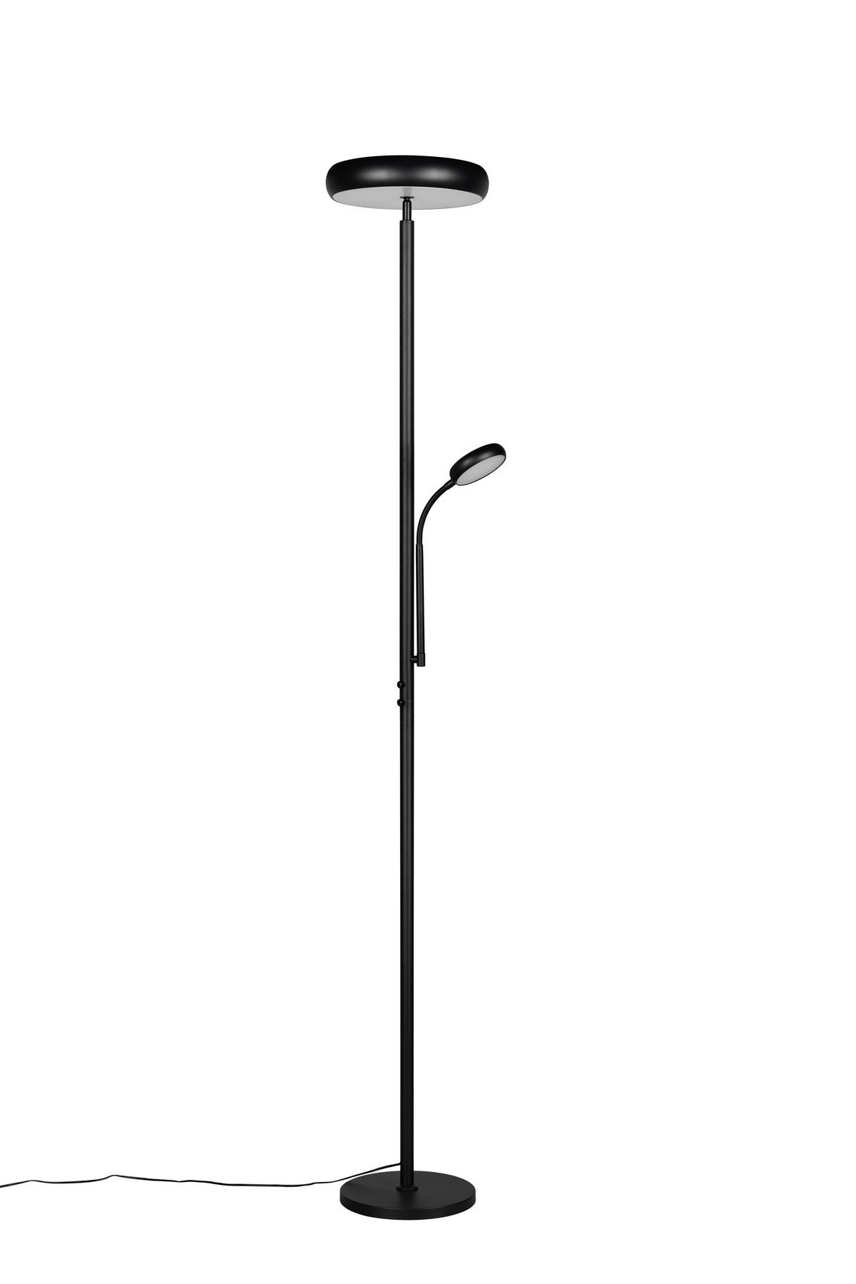 Reality LED Stehleuchte mattschwarz Metall H: ca. 183 cm 1 Brennstellen Palermo - mattschwarz (183,00cm) - Reality