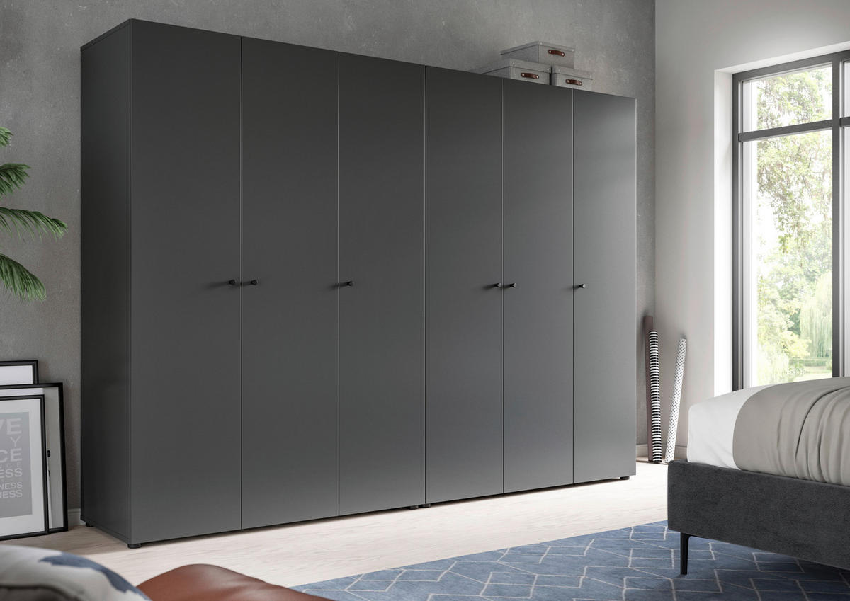 Kleiderschrank DARWIN anthrazit B/H/T: ca. 240x176x51 cm DARWIN - anthrazit (240,00/176,00/51,00cm) - xonox.home