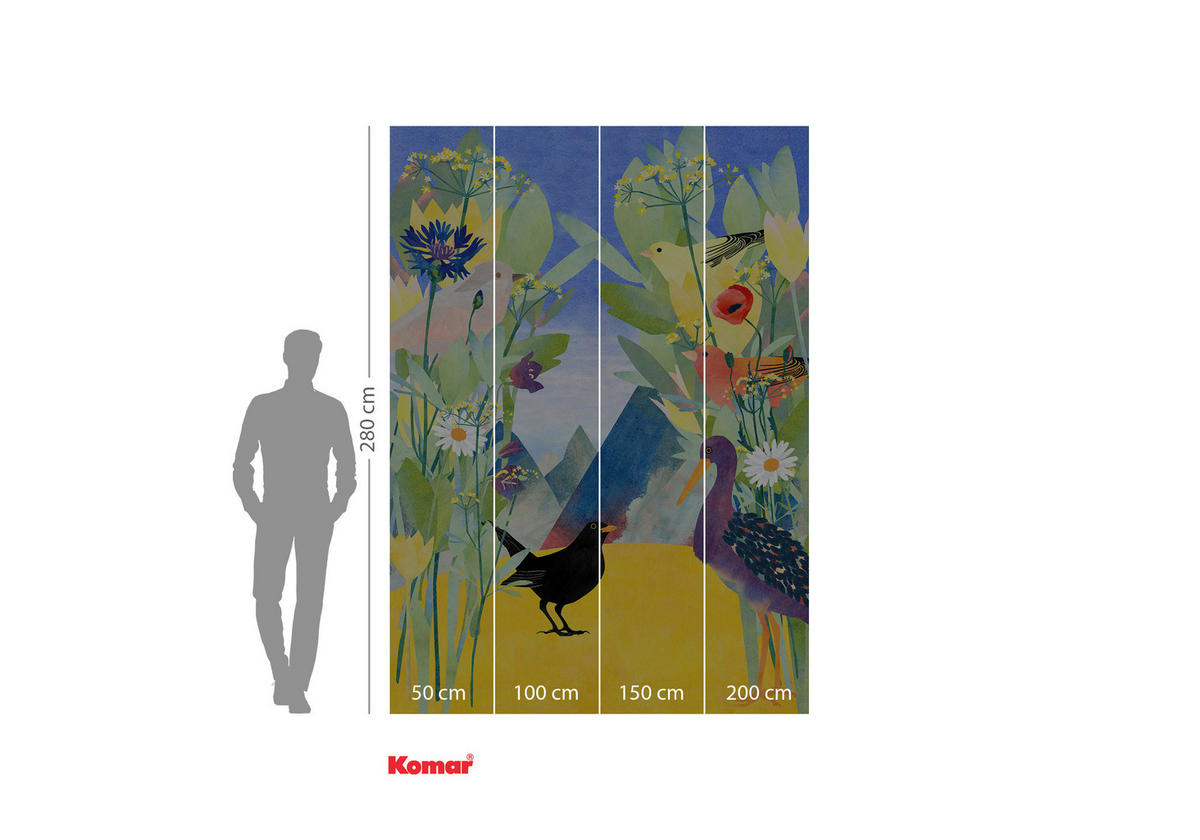 Komar Fototapete Twittering B/L: ca. 200x280 cm Twittering - (200,00/280,00cm) - Komar