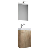 Waschplatz 4tlg-Slito Eiche Sonoma Nachbildung weiß B/H/T: ca. 41x135x22 cm 4tlg-Slito - Eiche/weiß (41,00/135,00/22,00cm) - VCM Möbel