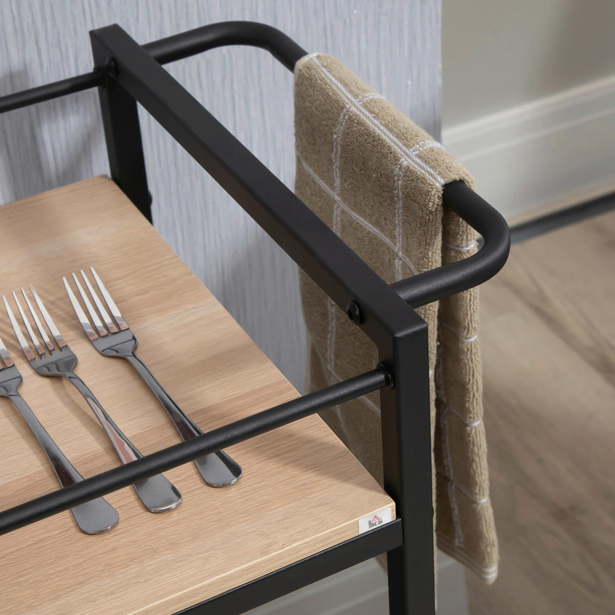 HOMCOM Küchenwagen natur Edelstahl B/H/L: ca. 40x82x75 cm Küchenwagen - natur (75,00/40,00/82,00cm) - HOMCOM