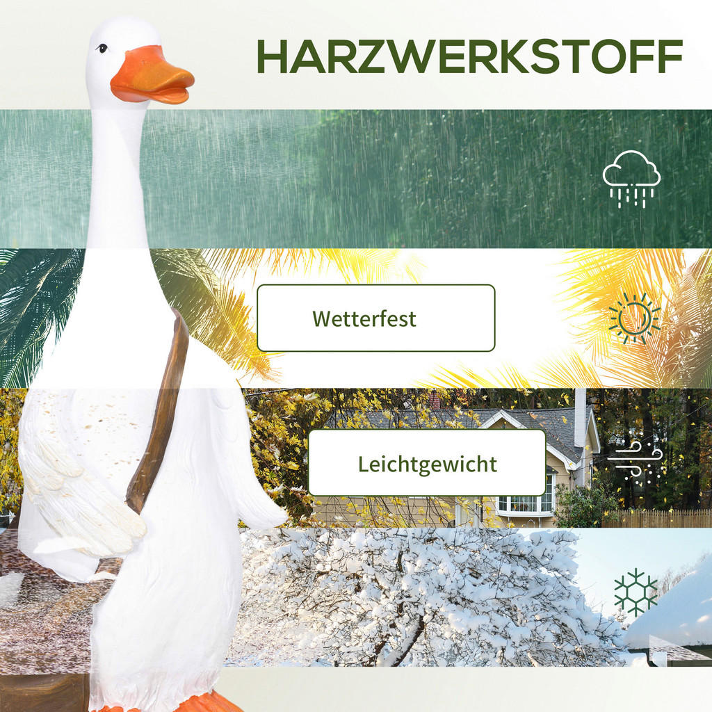 Thumbnail - Outsunny Blumentopf weiß Kunststoff B/H/L: ca. 18x60x32 cm