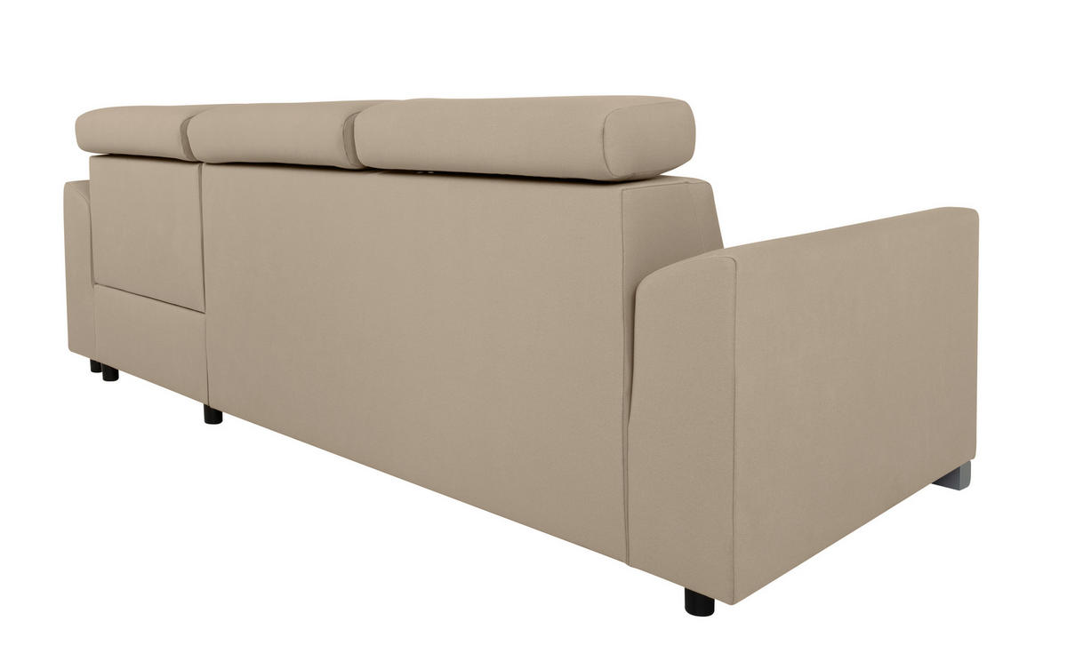 Ecksofa Evia braun Microfaser B/H/T: ca. 243x85x186 cm Evia - braun/silber (243,00/85,00/186,00cm)